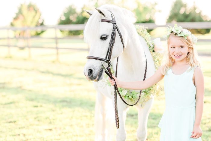 flower crowns and white ponies