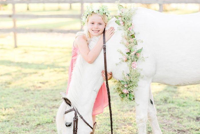 flower crowns and white ponies