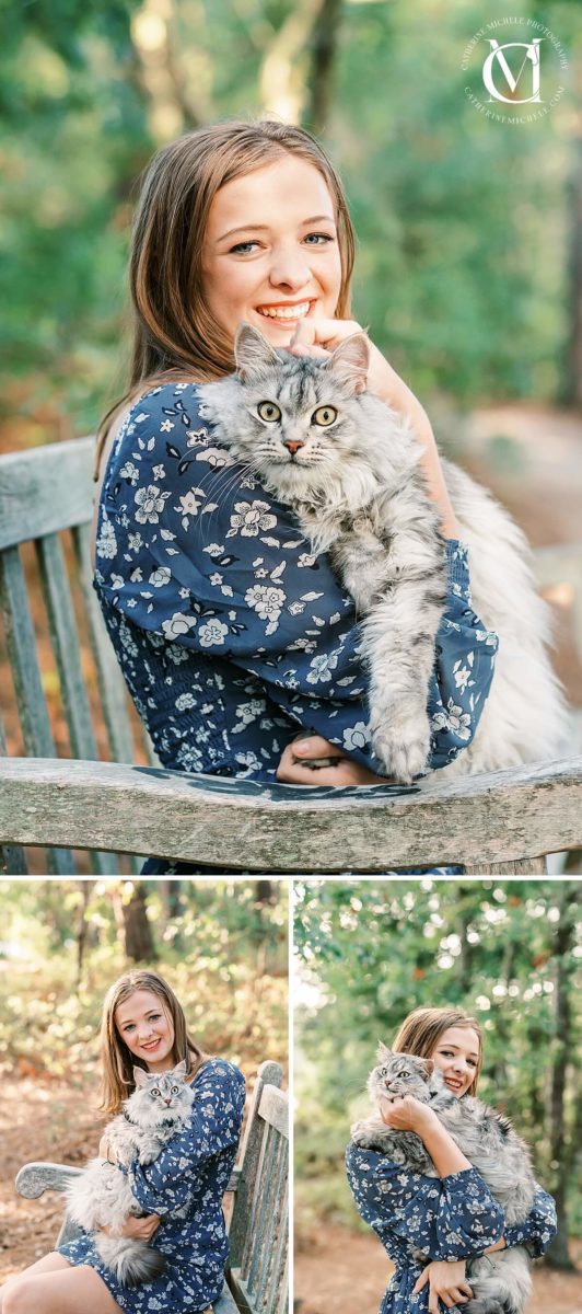 senior portraits with cat