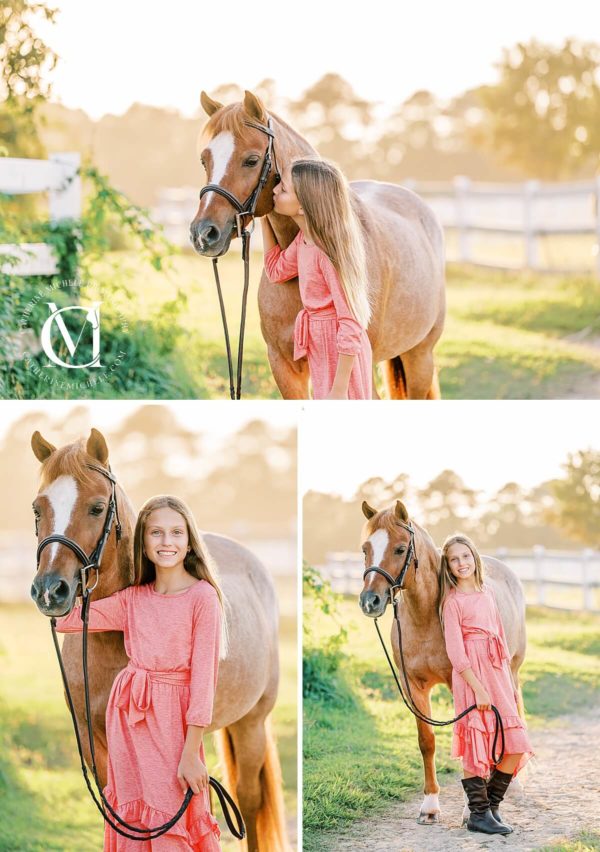 equestrian portrait session for pony and child