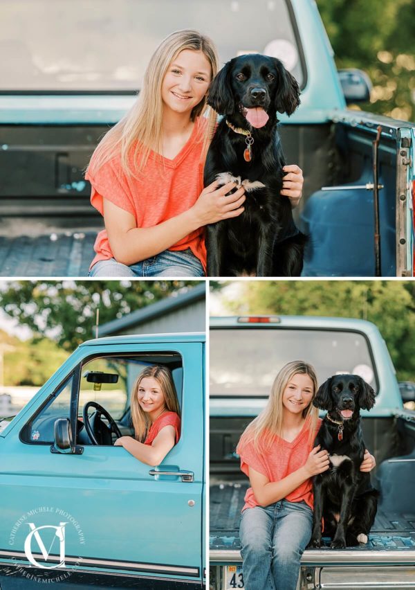 senior photos with your dog and truck