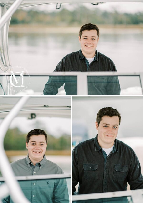senior portraits on a boat