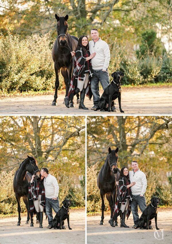 fall themed photos with horse and dog